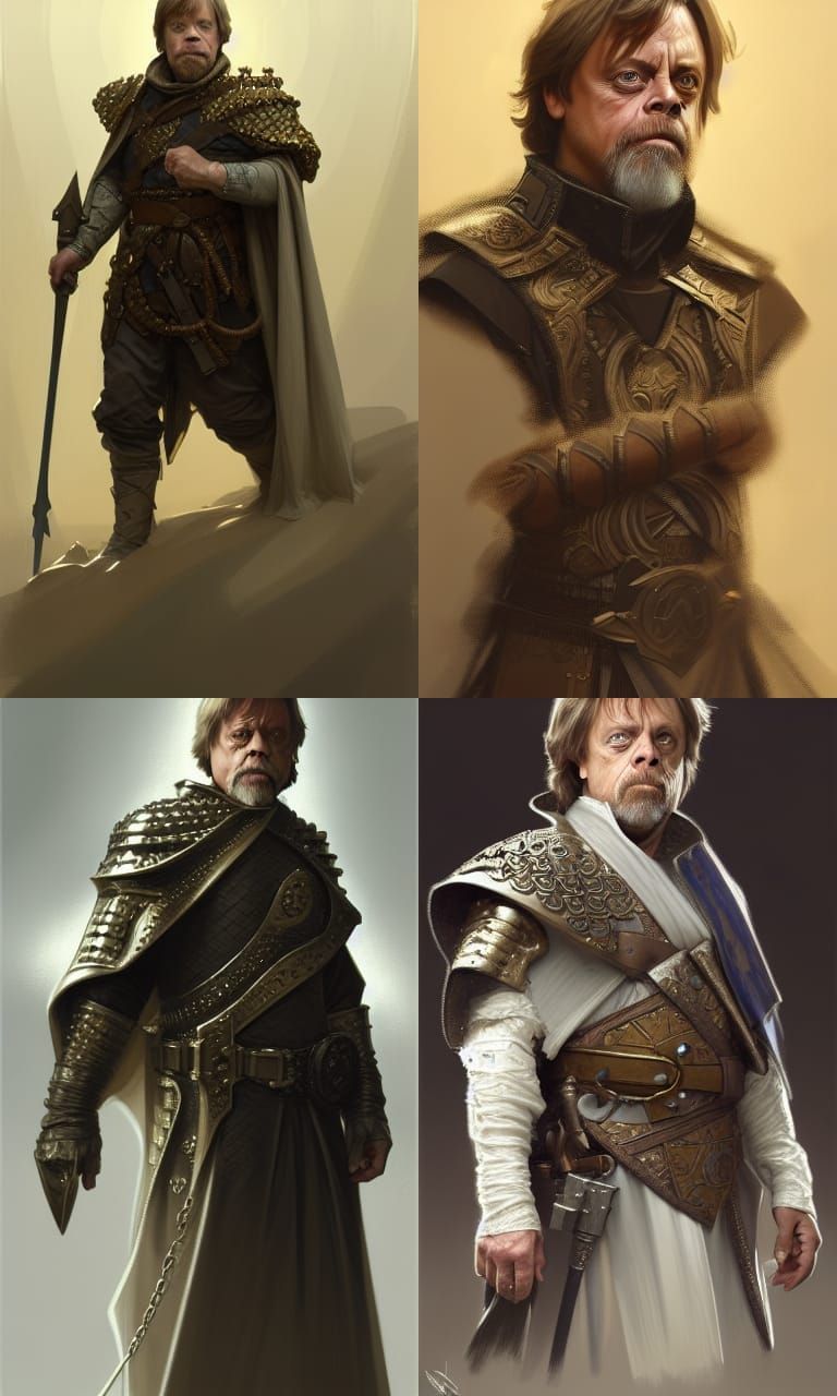 Mark Hamill as War Cleric: Solarpunk Fantasy Portrait