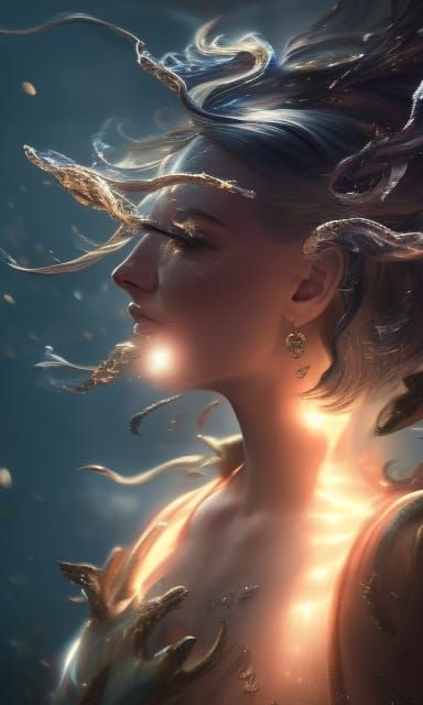 Celestial King with Galaxy Crown, Digital Art