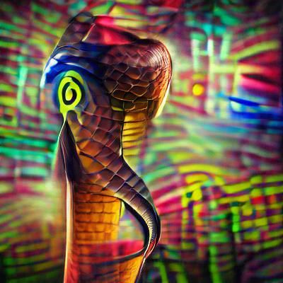 Majestic King Cobra Displaying Hood