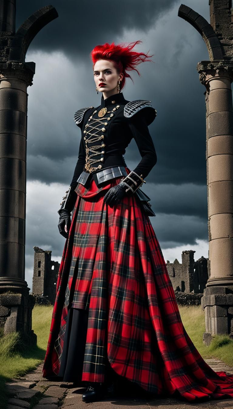 Goth Punk Fashion in Castle Ruins