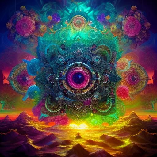 Baroque Ruby Roses in Graffiti Art Style