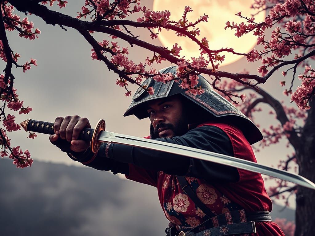 Samurai Under Moonlit Mist