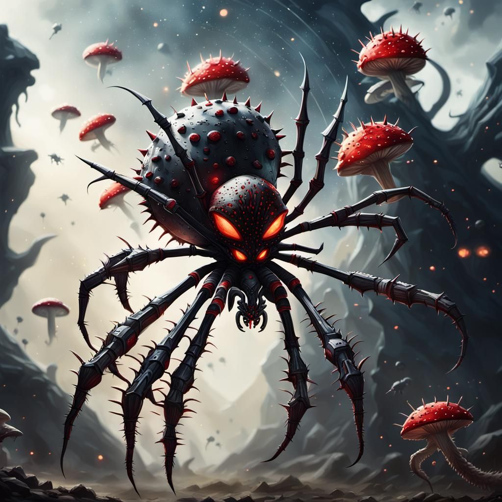 Alien Spider Attack on Alien Planet