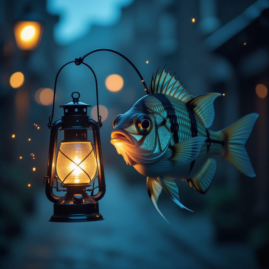 Deep Sea Anglerfish with London Lantern