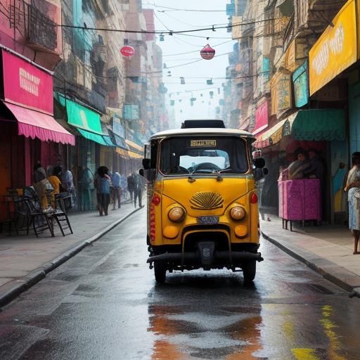 Colorful Tuk-Tuk Street Art in India