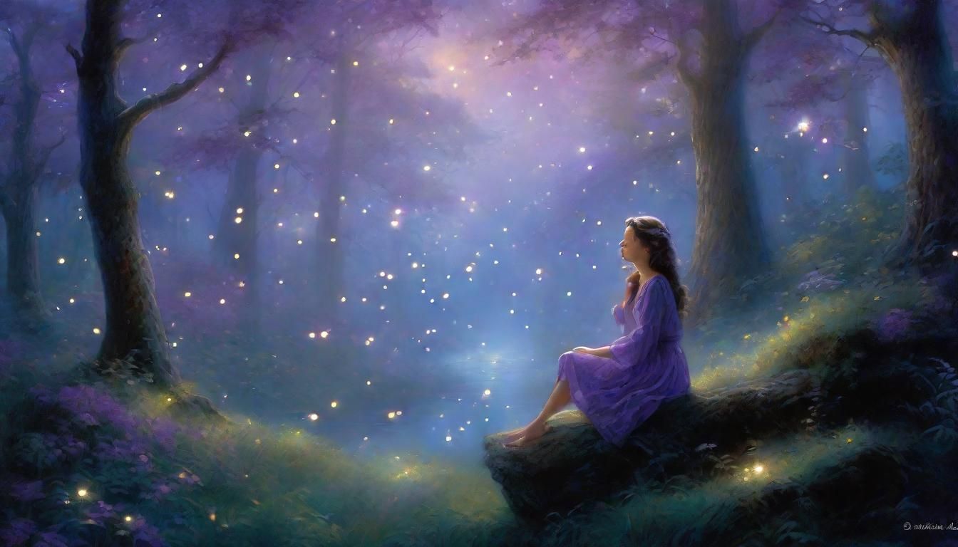 Ethereal Forest Traveler in Twilight Mist