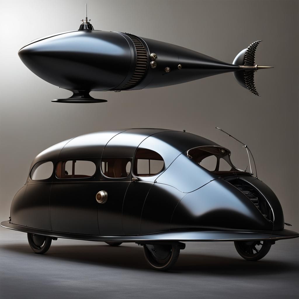 Steampunk Submarine Car in Verne Style