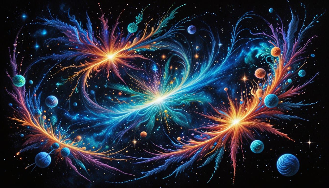 Luminous Universe Fantasy in Airbrush Style