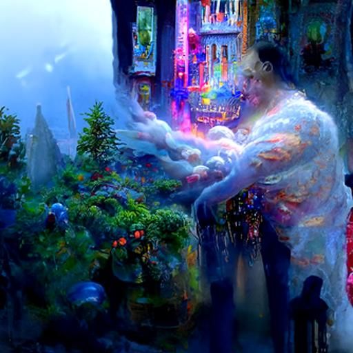 Ethereal Human Figure in Dreamlike Mist