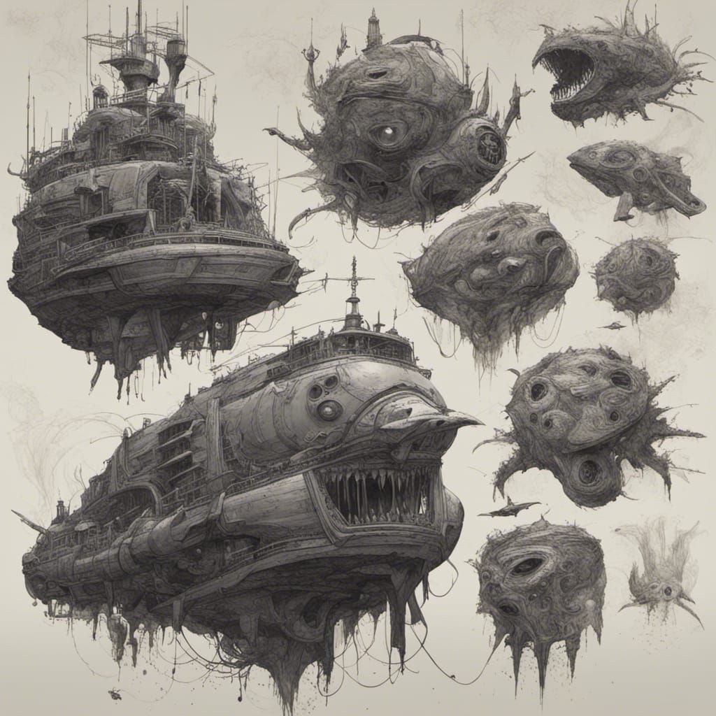 An horrific submarine concept art