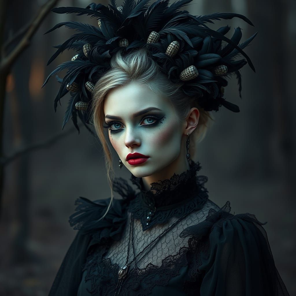 Portrait artistique d'une créature onirique féminine, inspir...