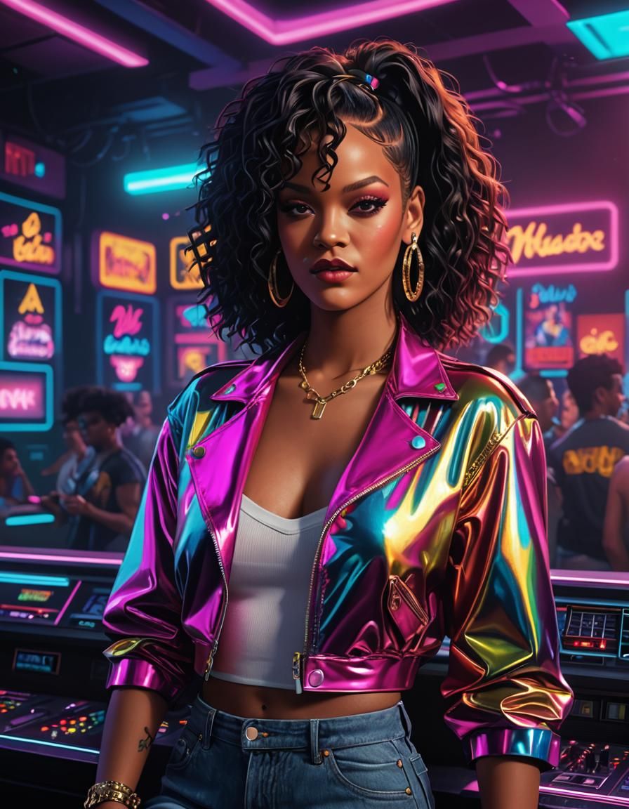 Rihanna in 1980s Style Poster Art