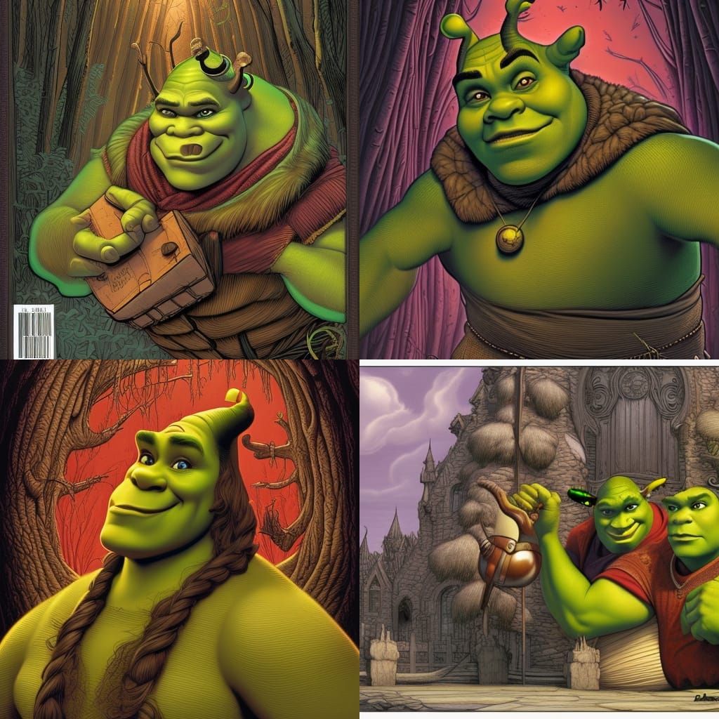 Shrek in Comic Book Art Style