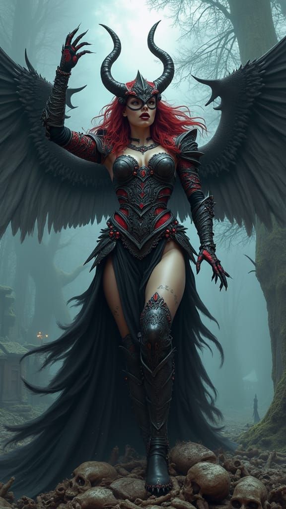 Fierce Dark Queen Emerges from Vortex of Chaos