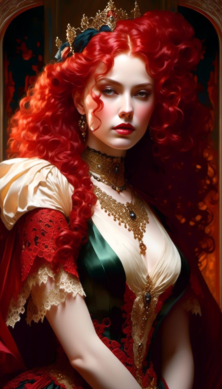 Dramatic Portrait of a Vampire Woman in Hyperrealism