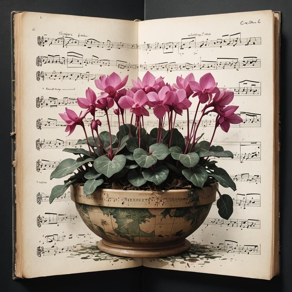Disintegrating Cyclamen with Double Exposure Graffiti Art