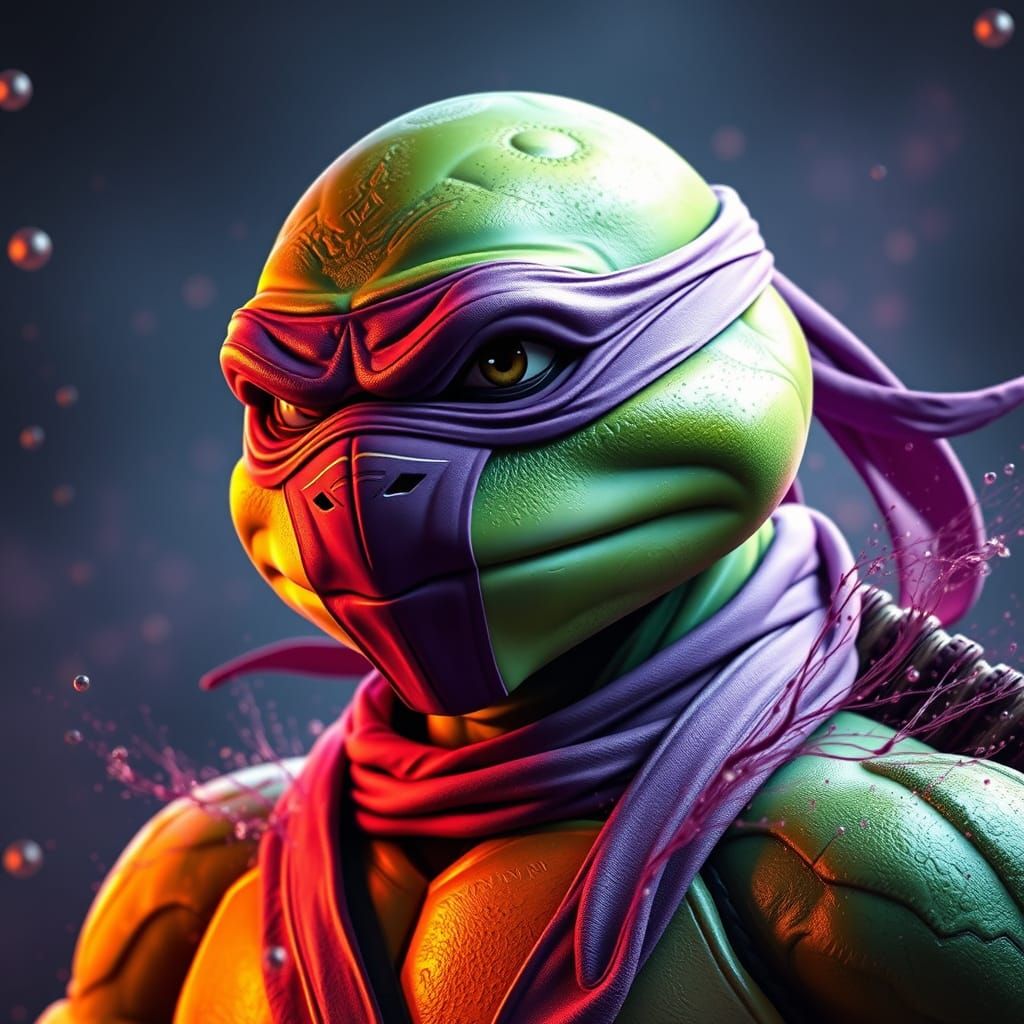 TMNT Donatello with Lavender Mask in Fantastical, Detailed M...