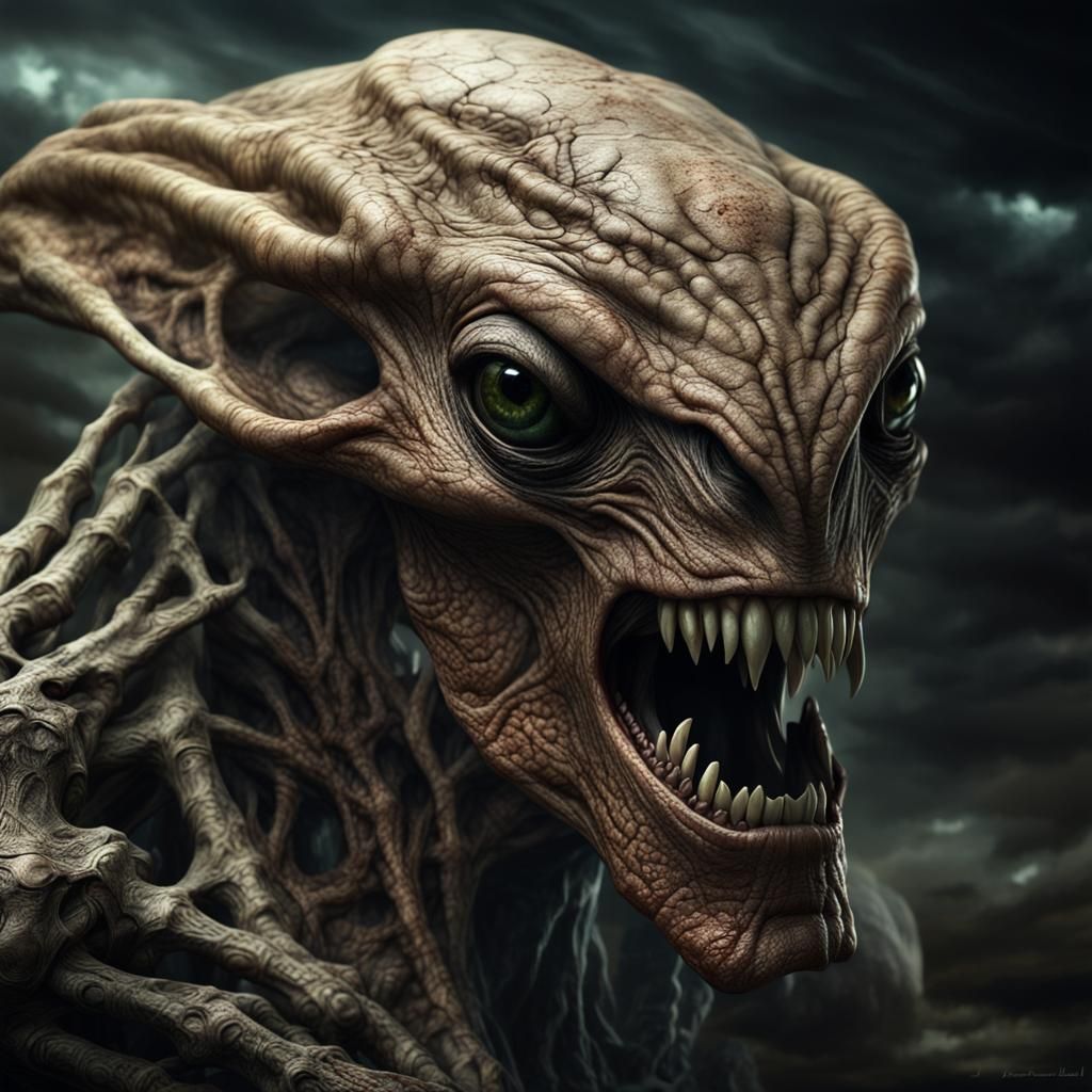 Sci-Fi Alien Portrait: Realistic Digital Art
