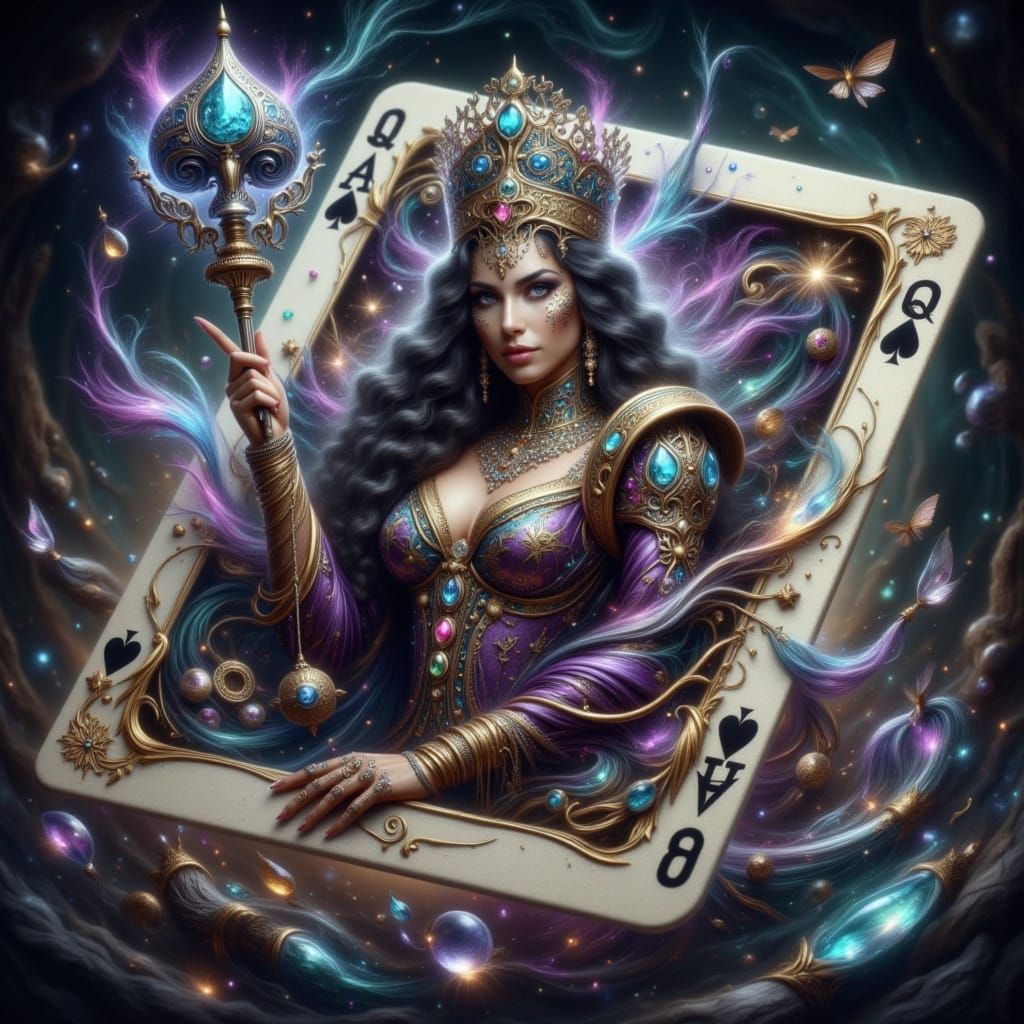 Queen of Clubs Emerges with Magic