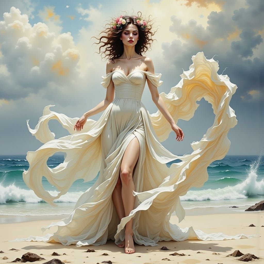 Surrealistic Winter Scene in a Futuristic Aesthetic