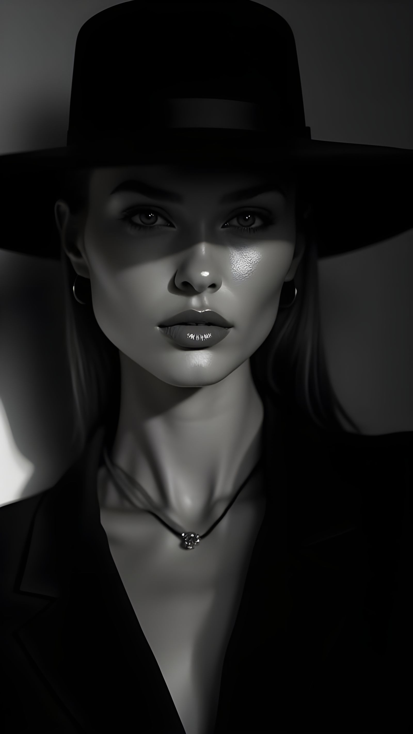 Cinematic Portrait: Nordic-Australian Woman in Dramatic Mono...