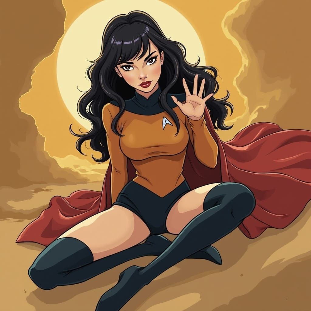 Vintage Space Age Starship in Retro Sci-Fi Style