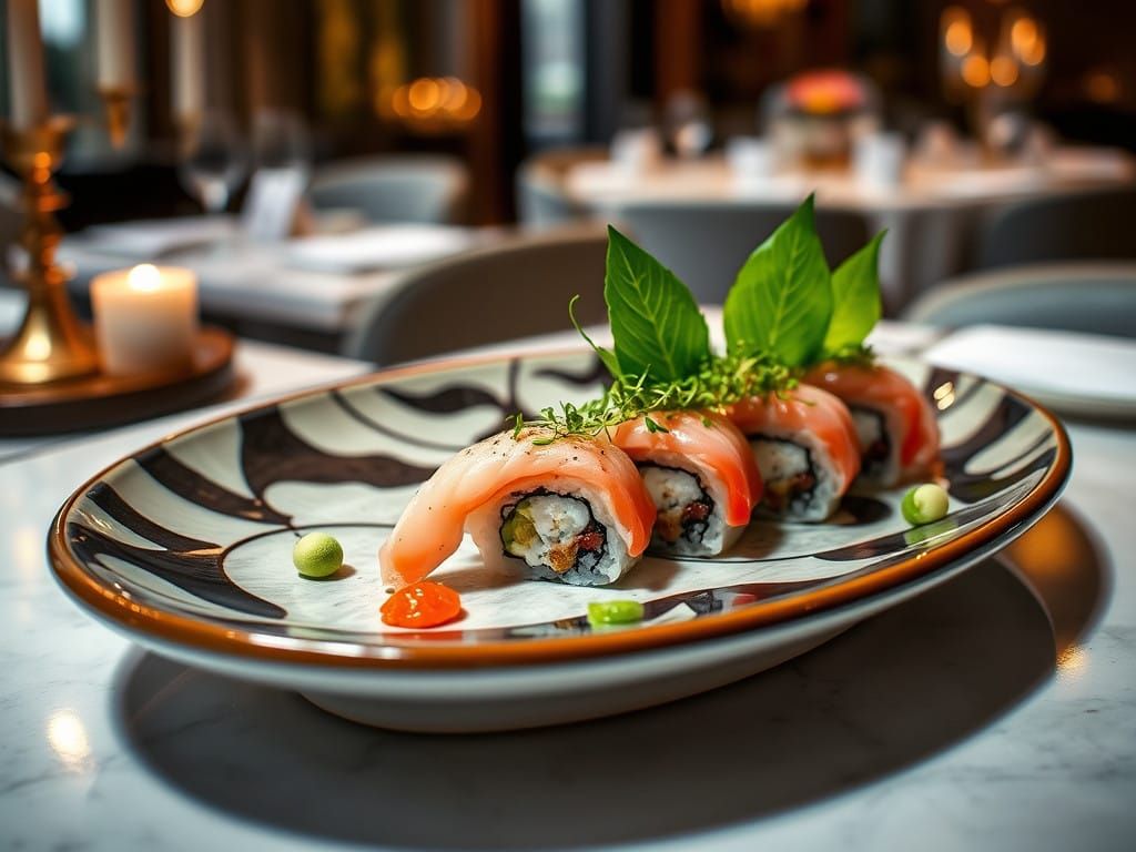 A 1-person serving of sushi