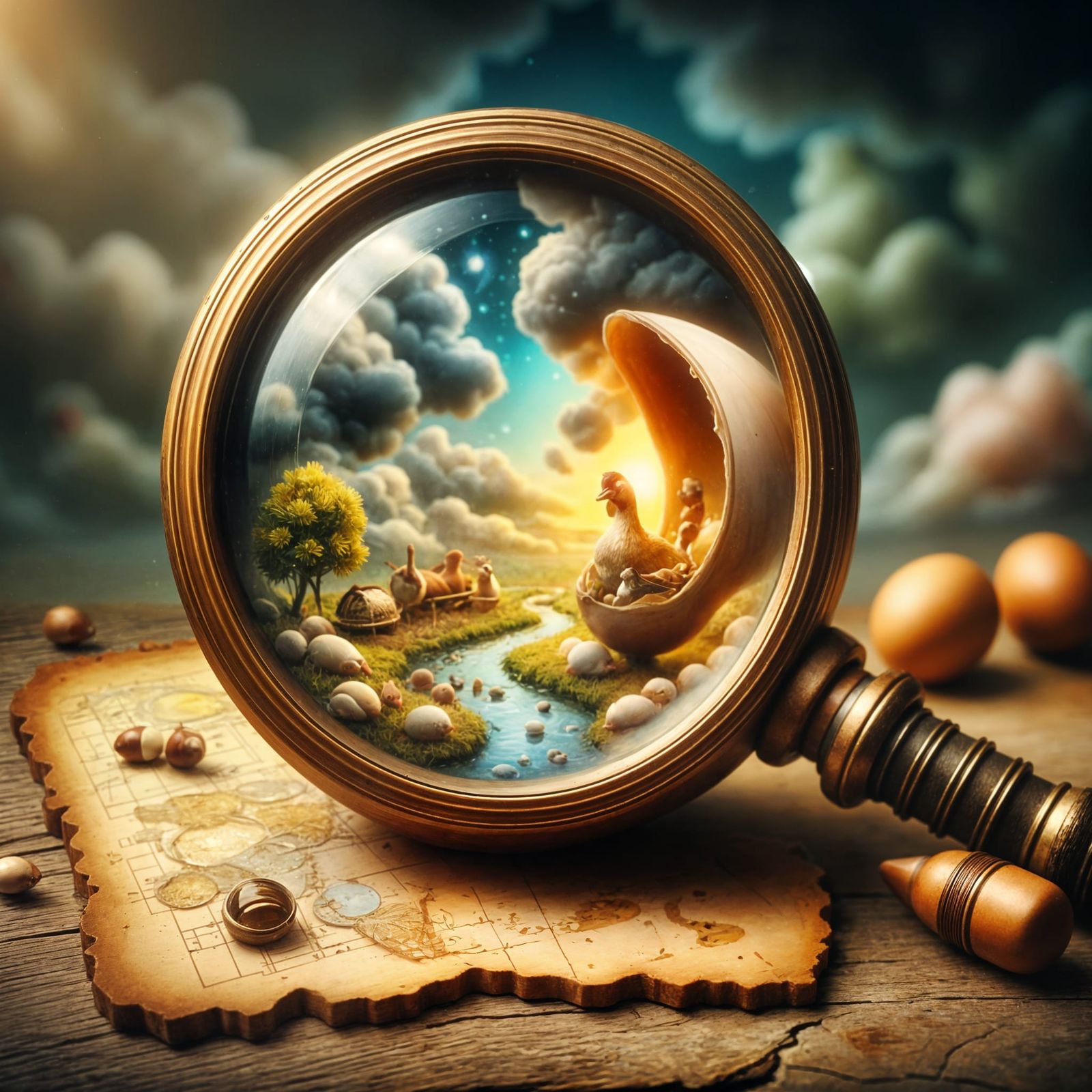 Inside a magnifier...