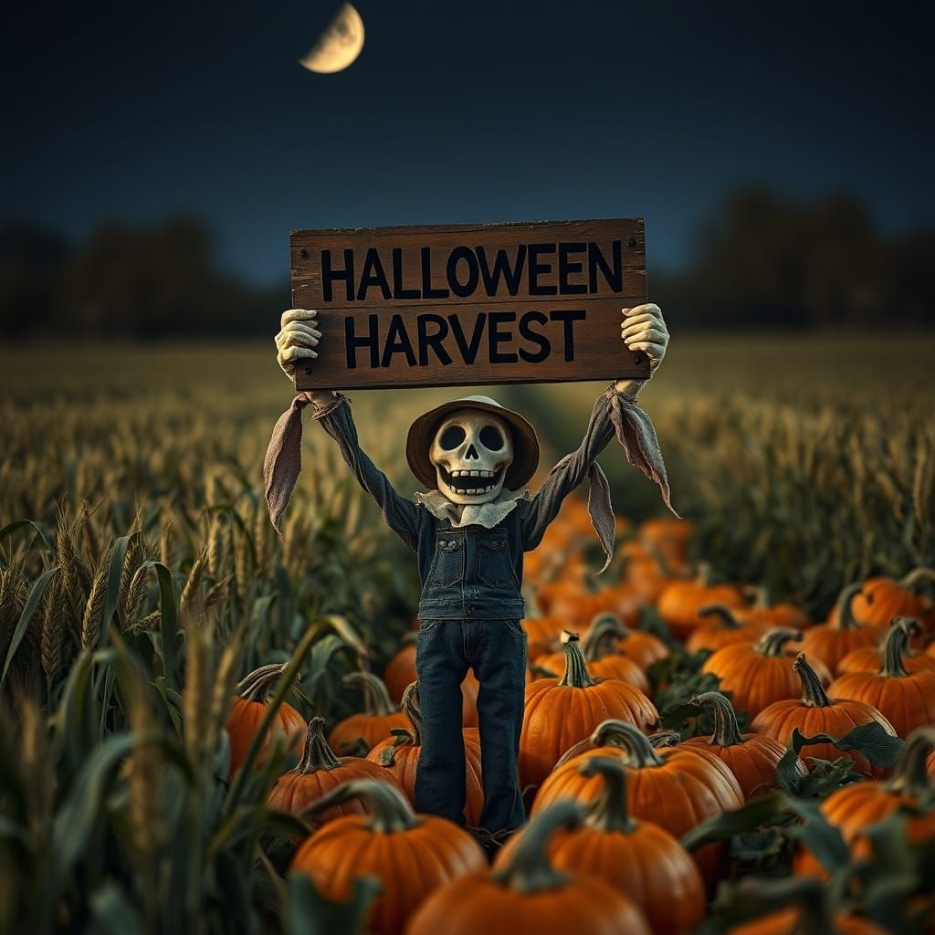 Ethereal Scarecrows in Fluorescent Halloween Harvest Maze