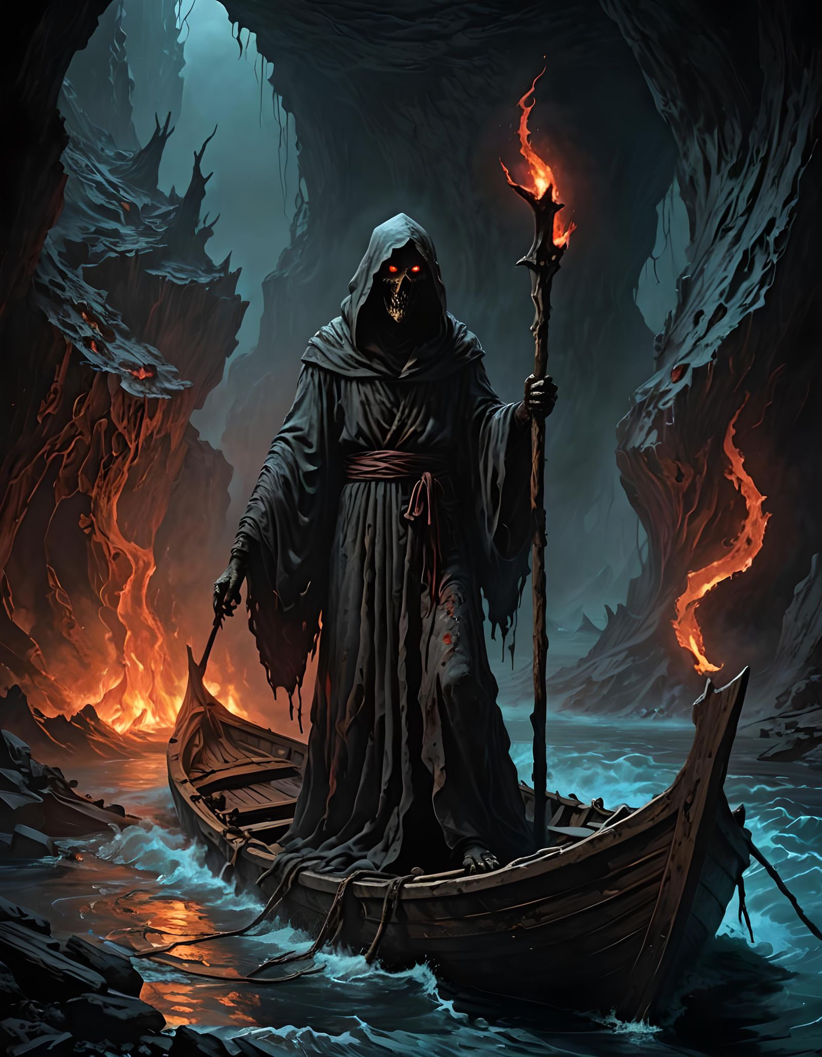 Charon: Ferryman of Hades in Dark Fantasy Art