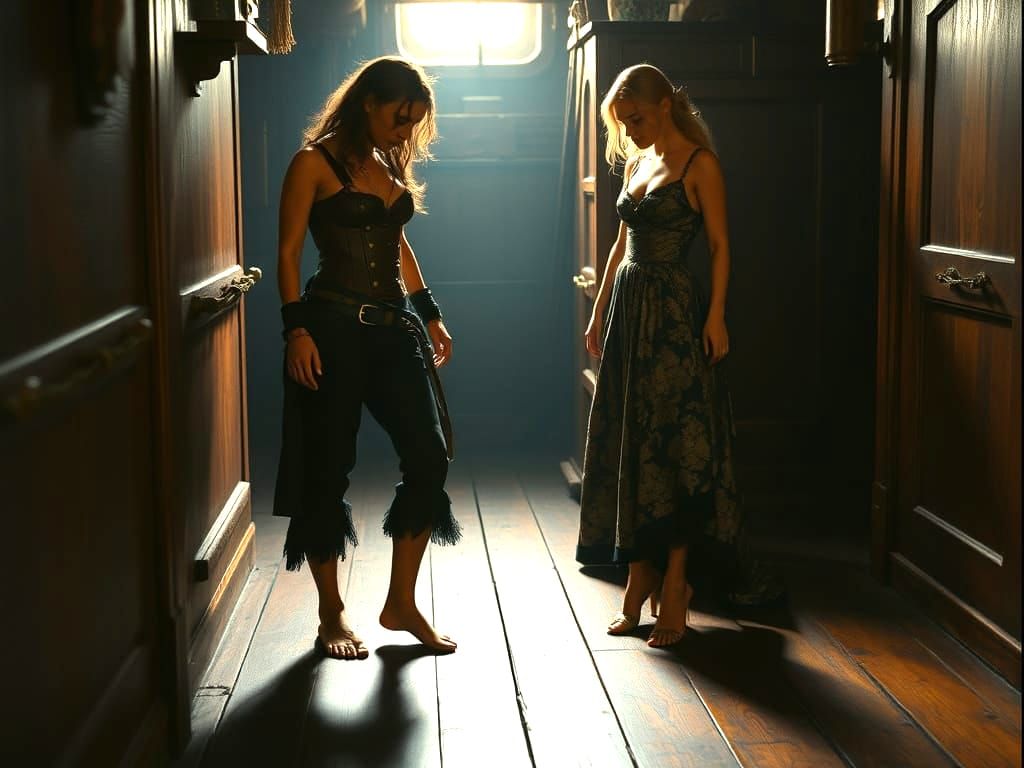 Pirate-Woman to a Lady: "Who needs shoes on a Pirate-Ship?"