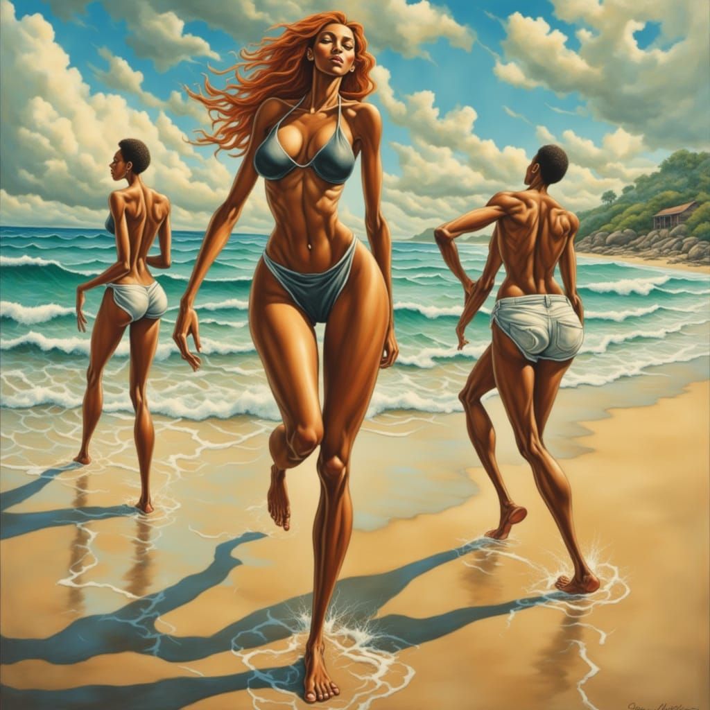 Curvy Redhead in Bikini with Hands on Hips