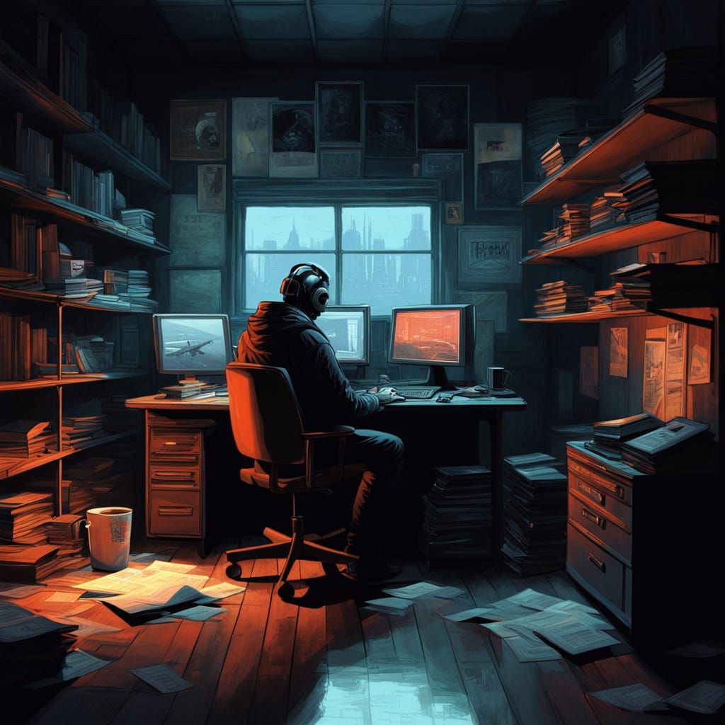 The Lone Gamer in a Cyberpunk Study