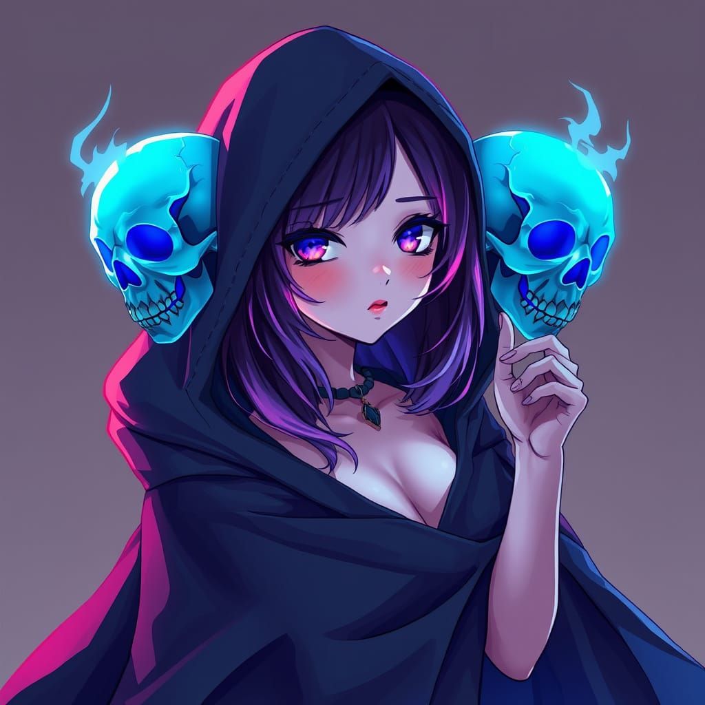 Anime Girl Wither with Vibrant Pastel Colors