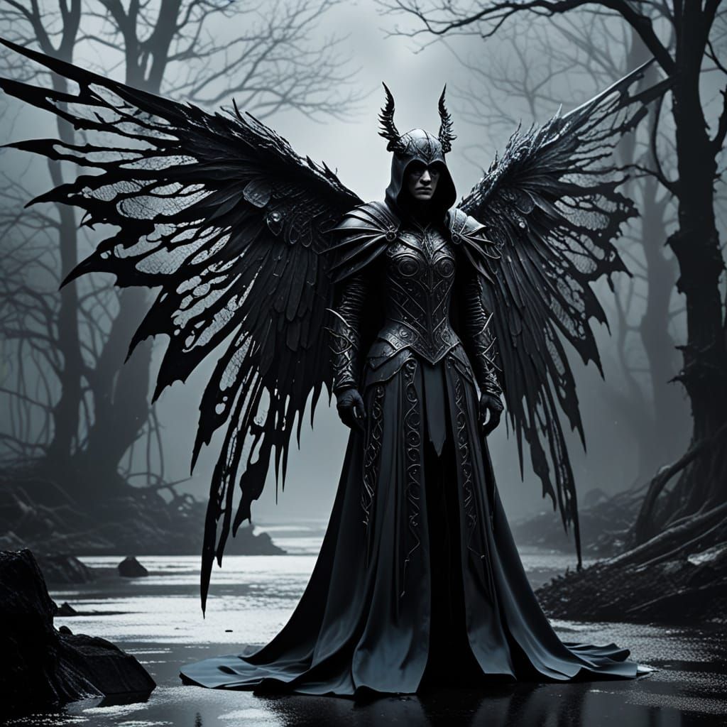 Gothic Queen in Dark, Futuristic Abyss