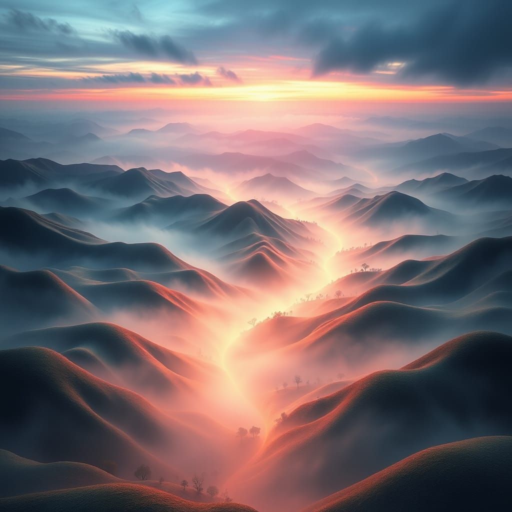 Surreal 8-Shaped Landscape Unfolds into Infinity in Hyper-Re...