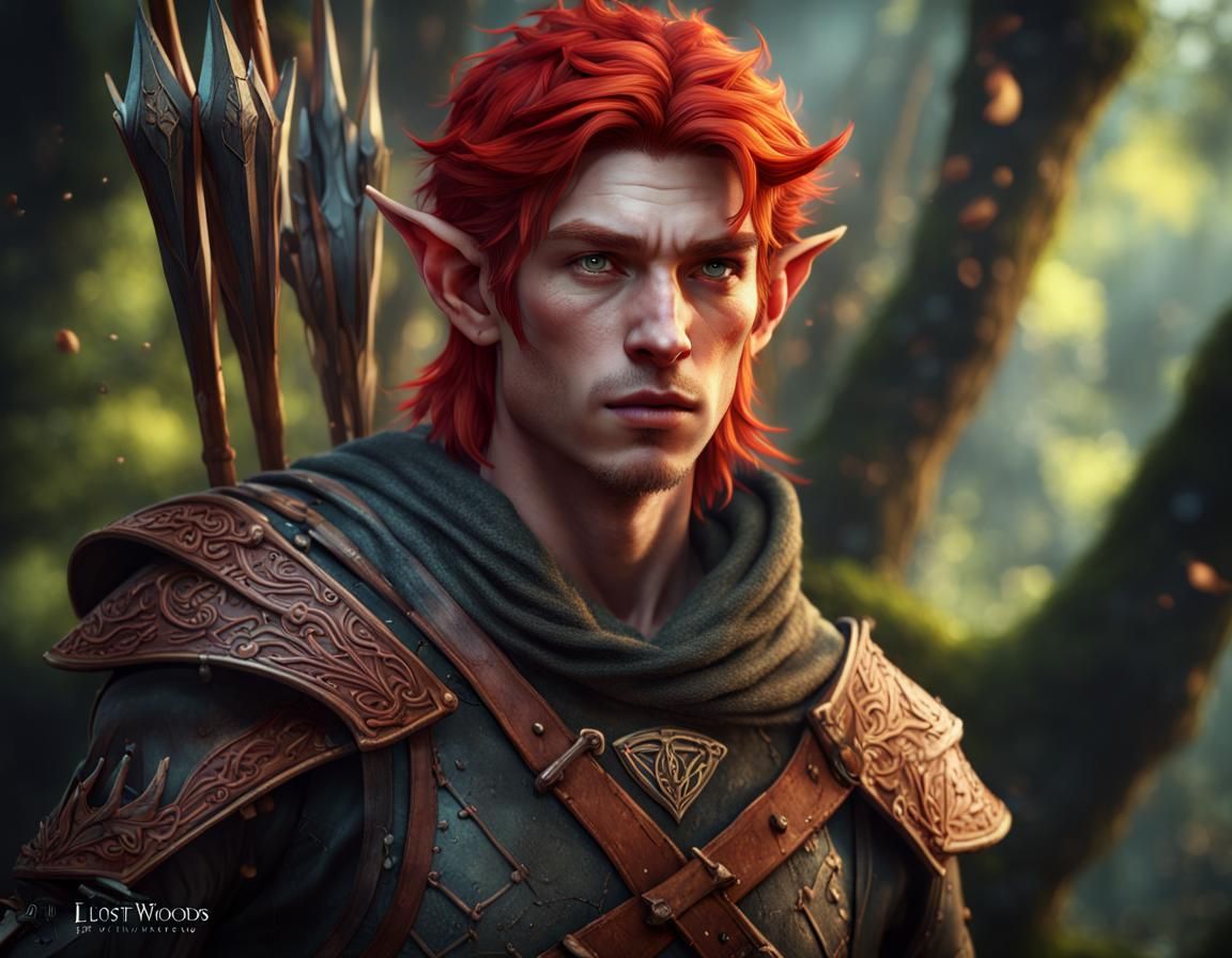 Wood Elf Archer in Eldoria: Fantasy Concept Art