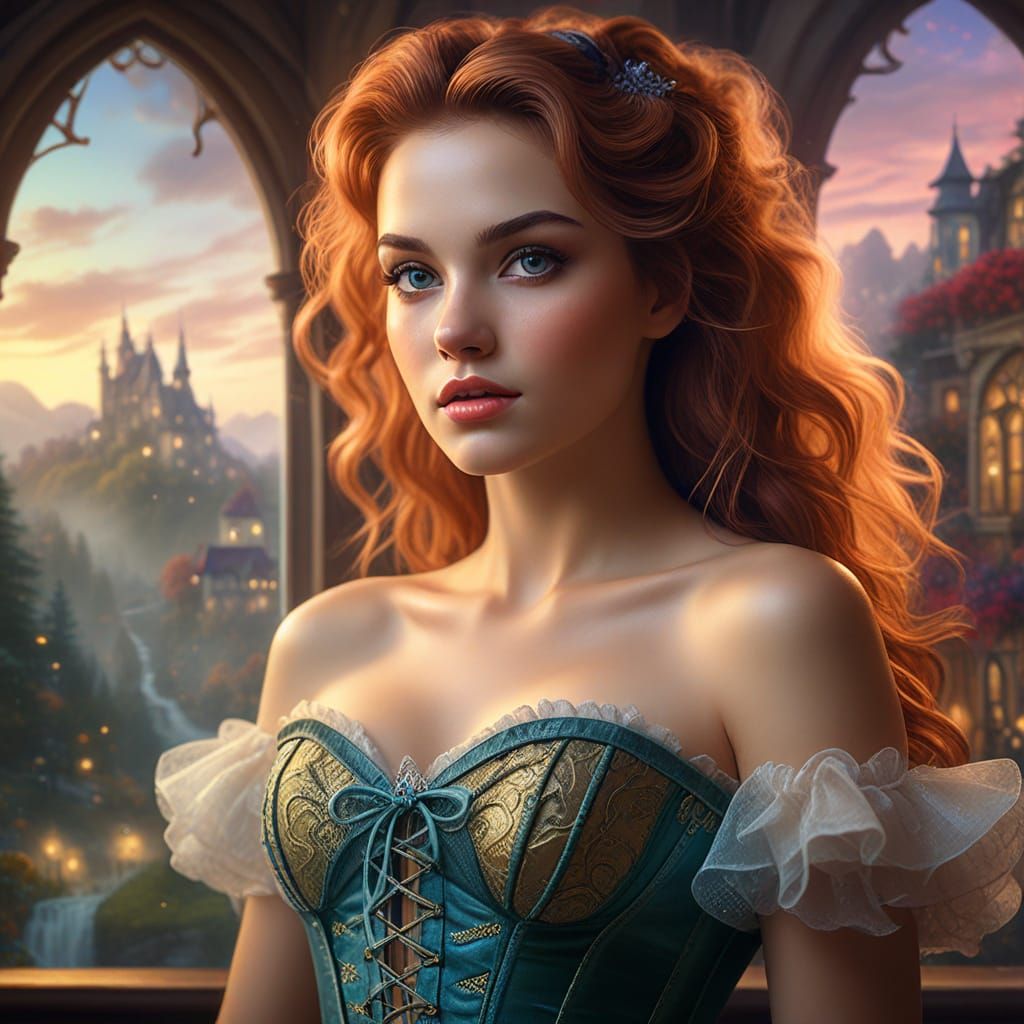 Ethereal Woman Merges with Landscape in Fantasy Art