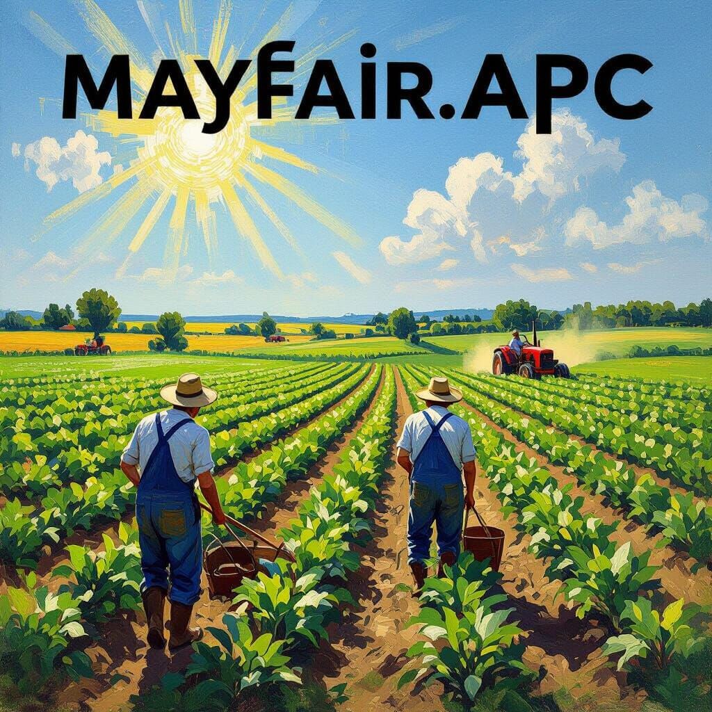 Idyllic Farmland Scene in Impressionist Style