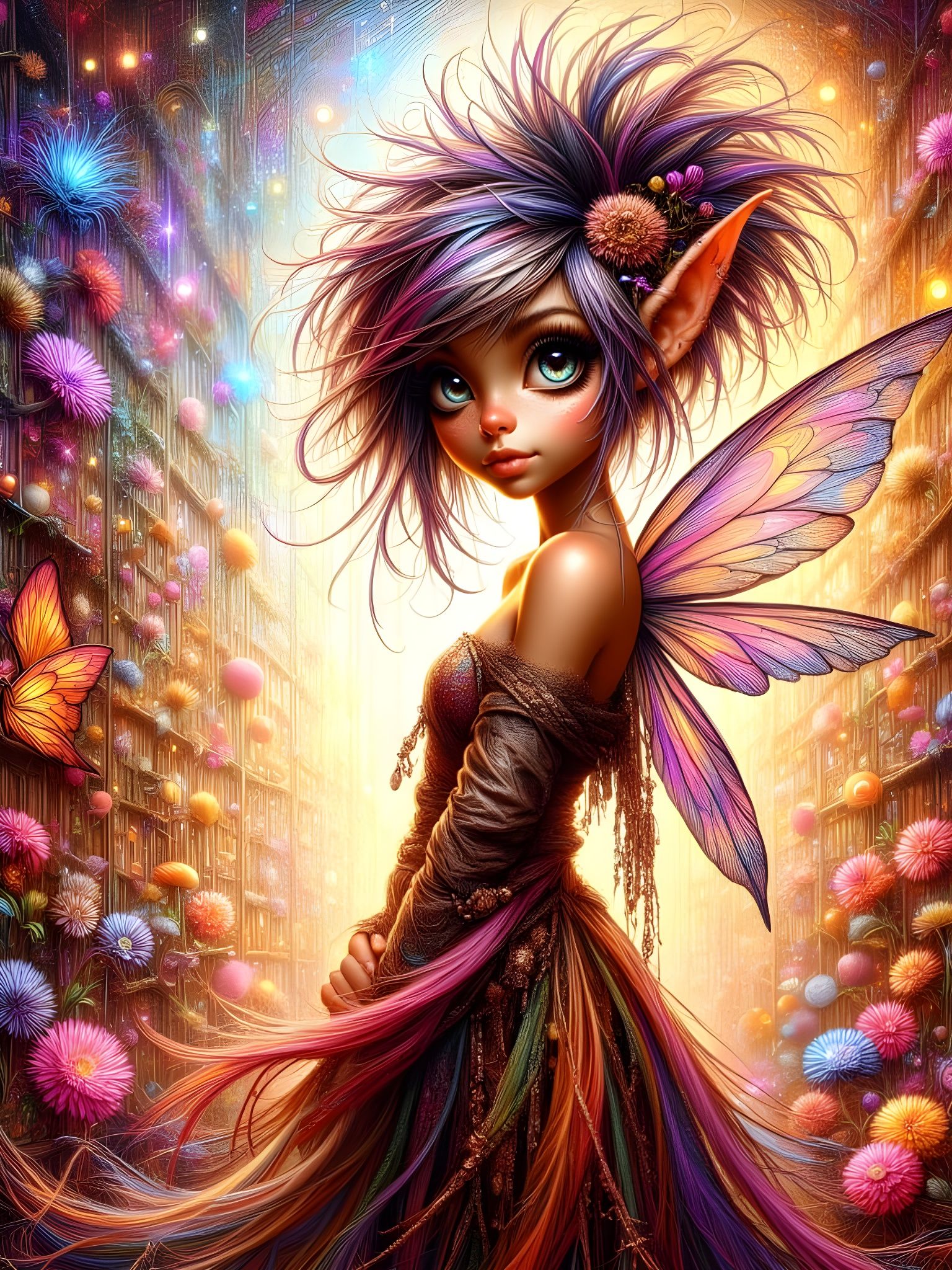 Abstract Art of a Beautiful Pixie
