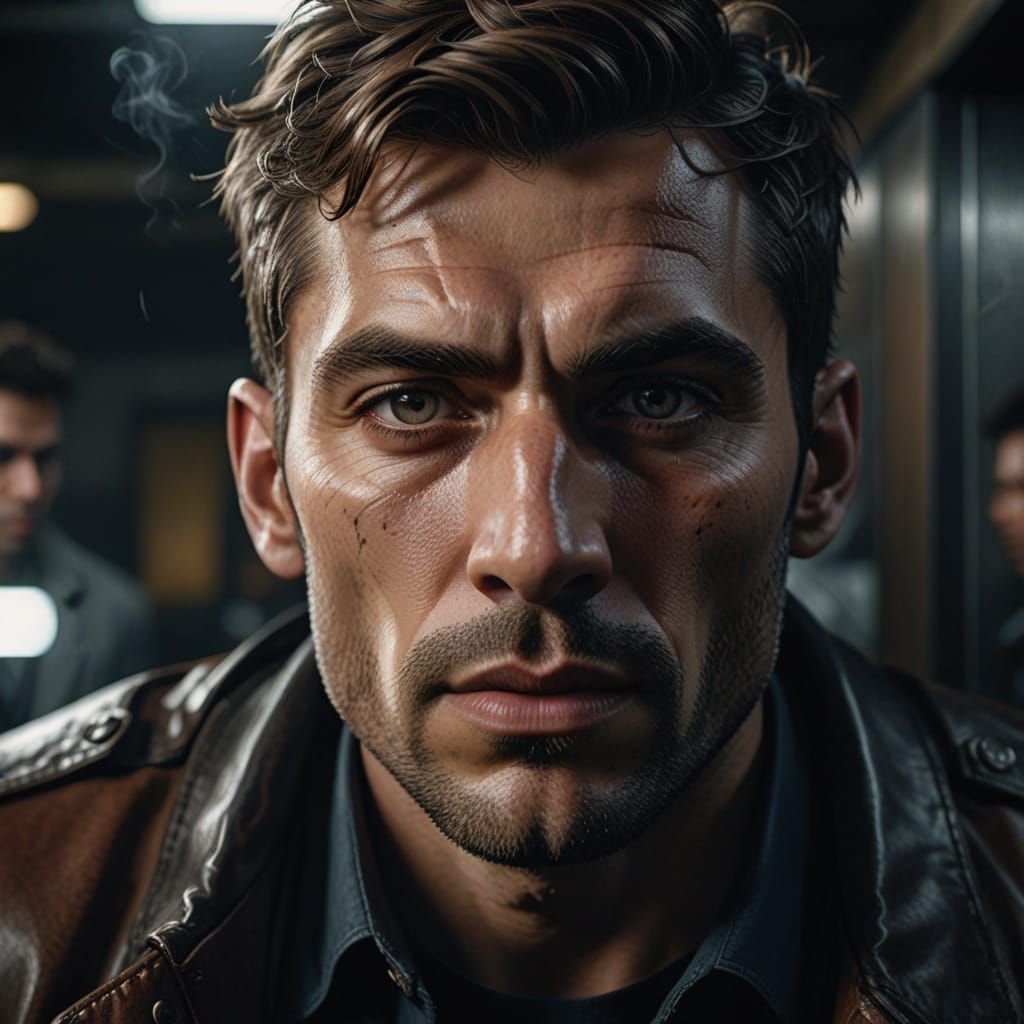 Hyperrealistic Portrait of a Confident Young Man