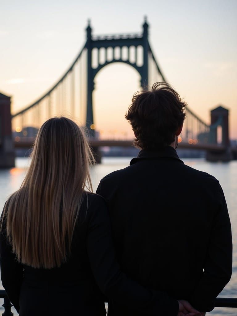 Ethereal Silhouette of Love on Clarence Street Bridge