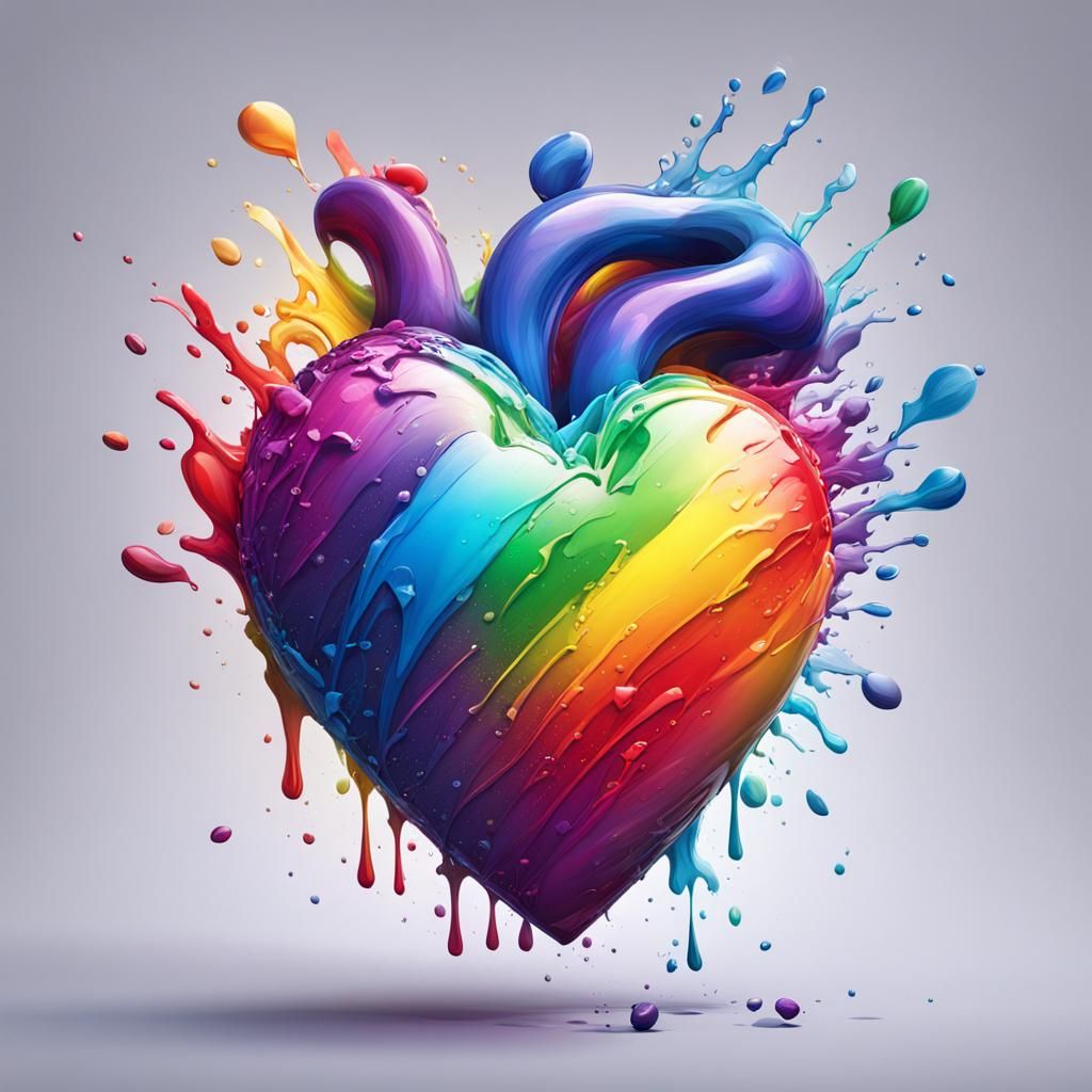 Beautiful rainbow heart