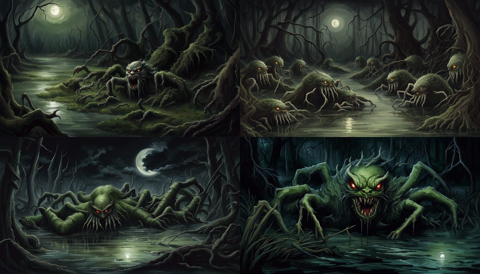 Eerie Creature Emerges from Stormy Swamp