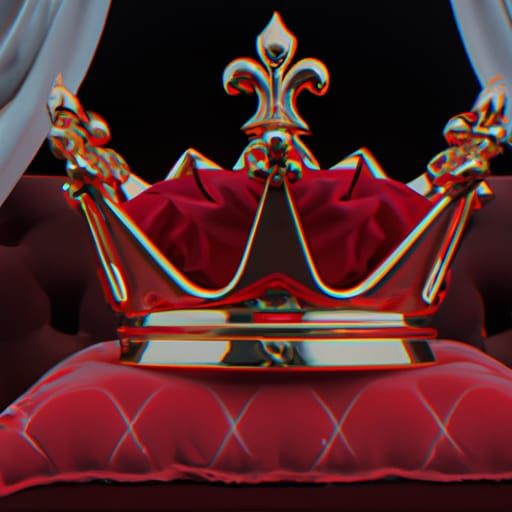 Elegant Crown on Red Velvet Pillow in 8K