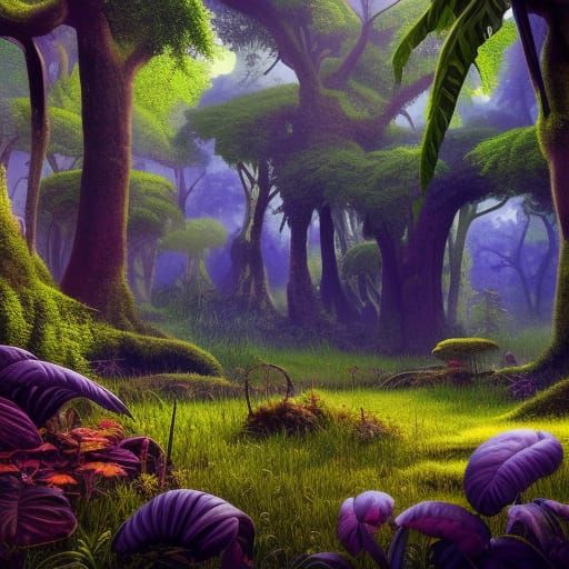 lush jungle in the meadows