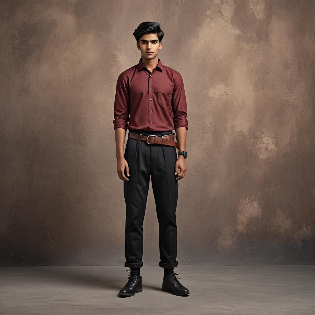 Portrait of Athletic Indian Boy in Photorealistic Style