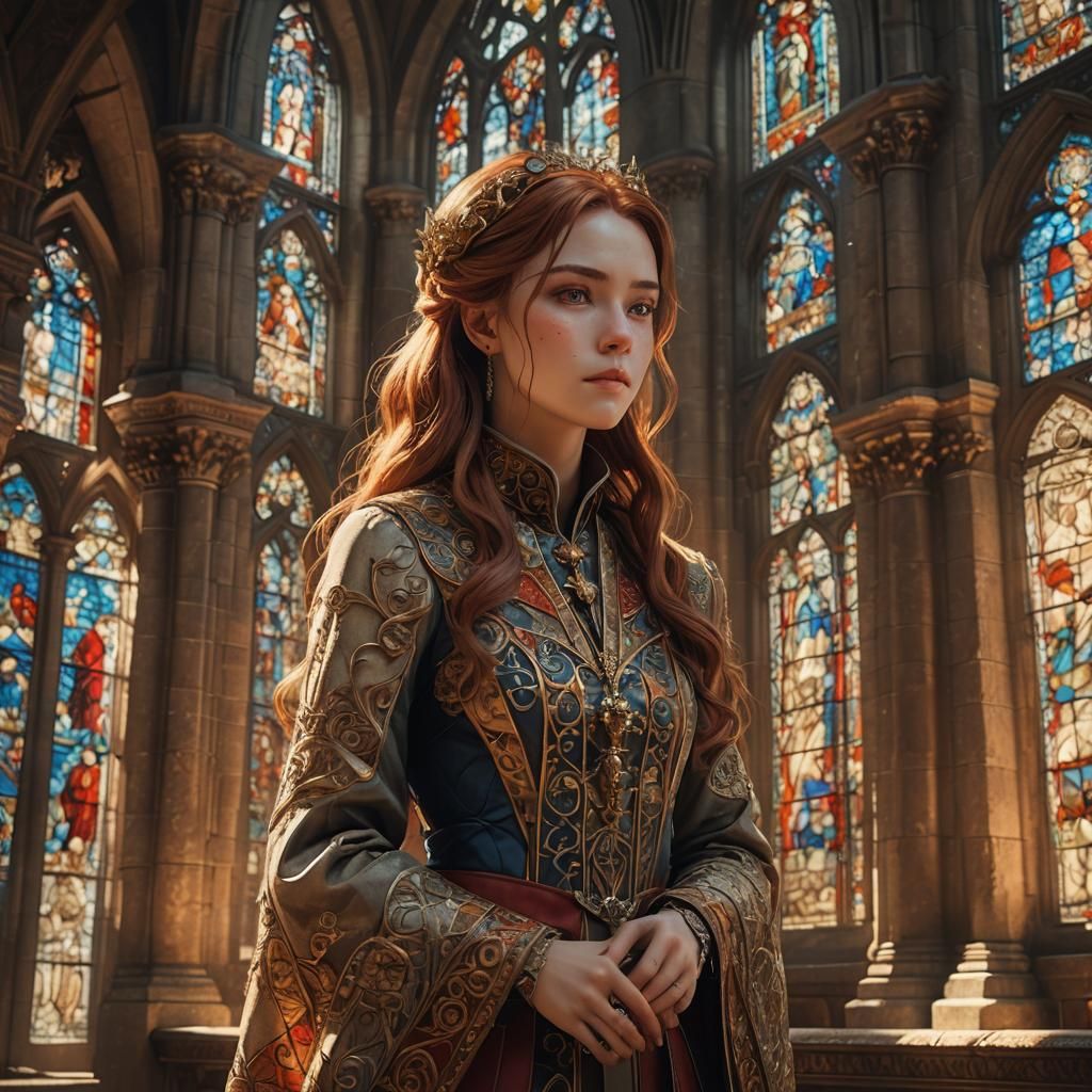 Elegant Vixen in a Grand Church Setting
