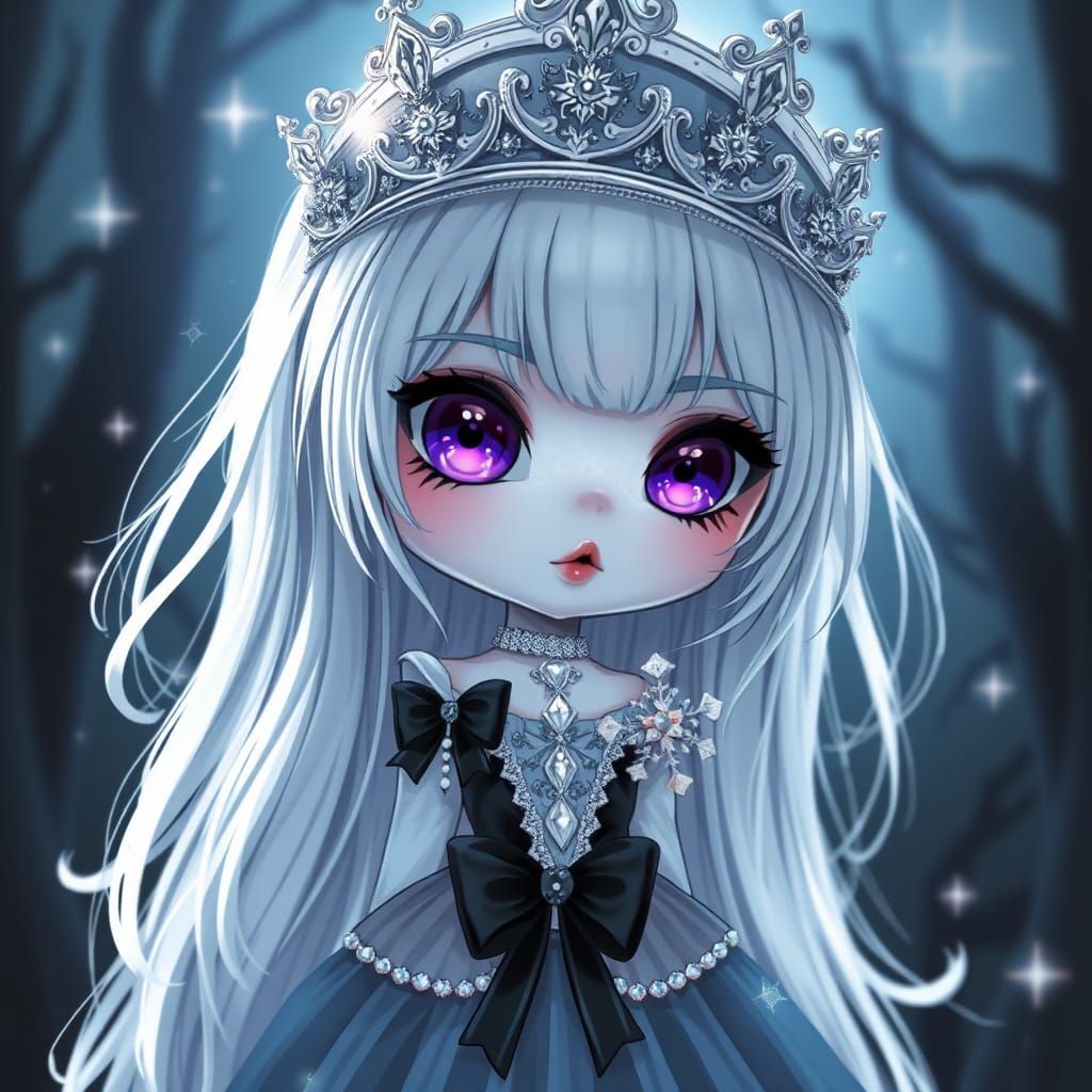 Chibi White Queen in Gothic Wonderland