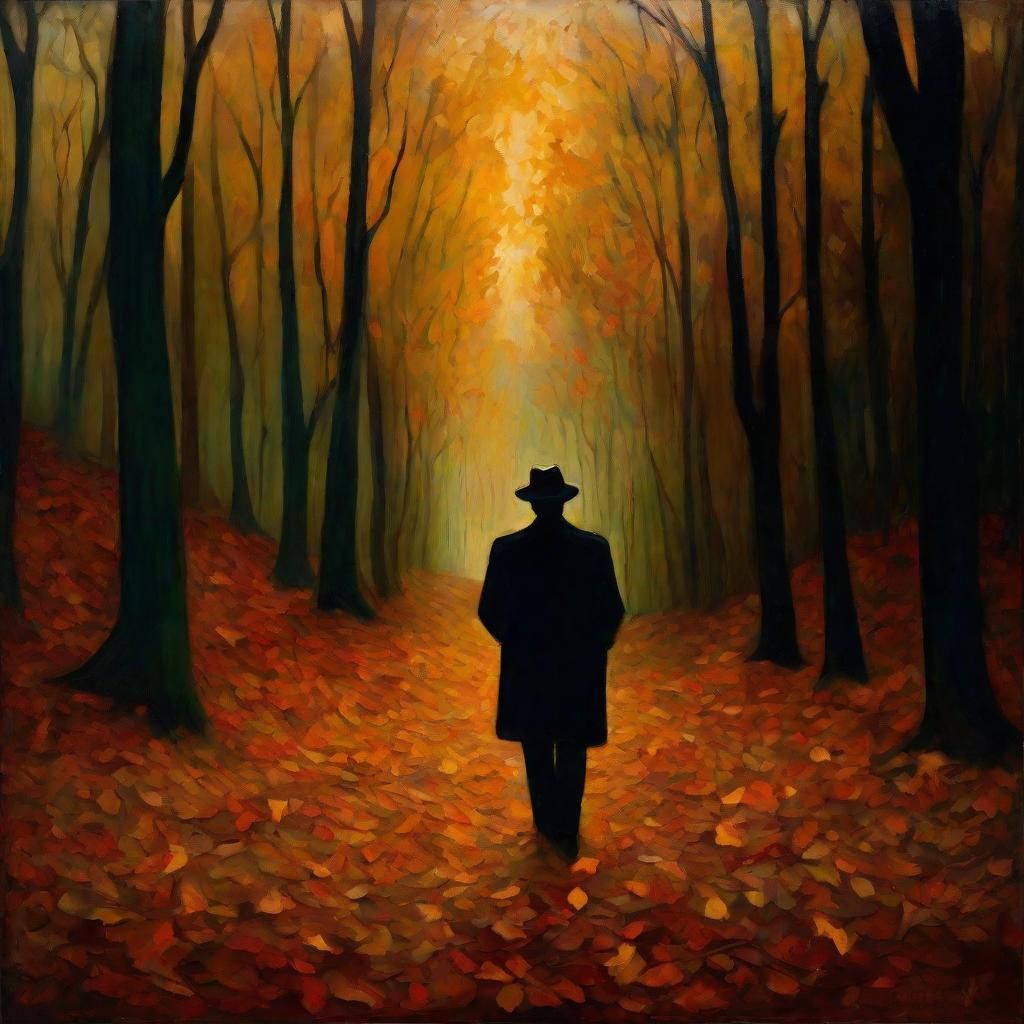 Eerie Forest Figure in Dark Expressionism Style